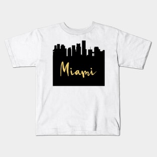 MIAMI FLORIDA DESIGNER SILHOUETTE SKYLINE ART Kids T-Shirt